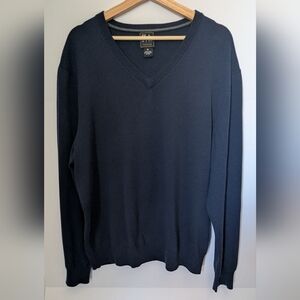 Jos. A. Bank Merino Wool Men's V Neck Navy Blue Sweater Size XXL
